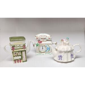 Teleflora/Main Street Store Front Wine Vintage Bar Wine Shop/ Teapots